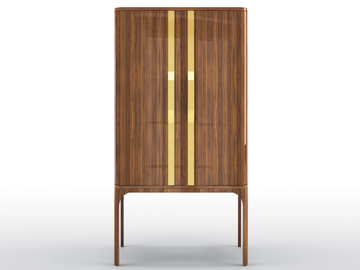 VENUS - Walnut highboard with doors by BRUNO ZAMPA - view 2